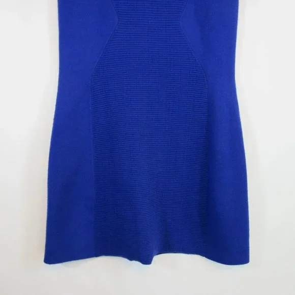 M. Patmos Cobalt Blue Knit Wool Stretch Pullover Dress - Picture 7 of 14